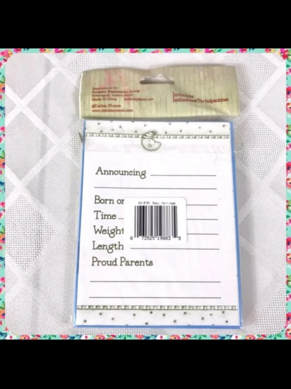 24 NEW Vintage DEBBIE MUMM Baby Birth Announcements Greeting Cards w Envelopes
